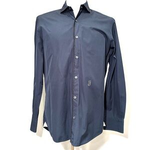 Cortigiani Men's Blue Shirt with Contrasting Accents